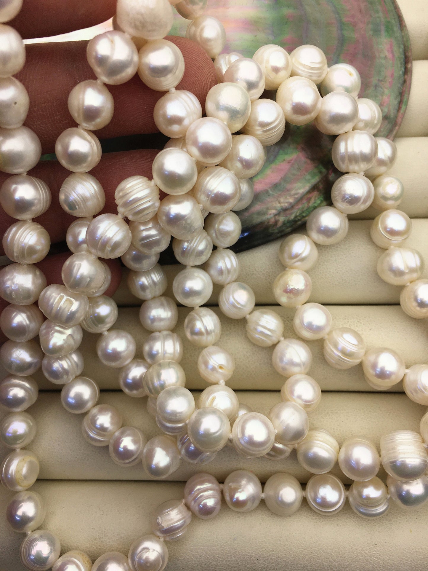 44'' AA 8.4-9.2mm whtie potato pearl Necklace,white Pearl necklace,NPN1-T22