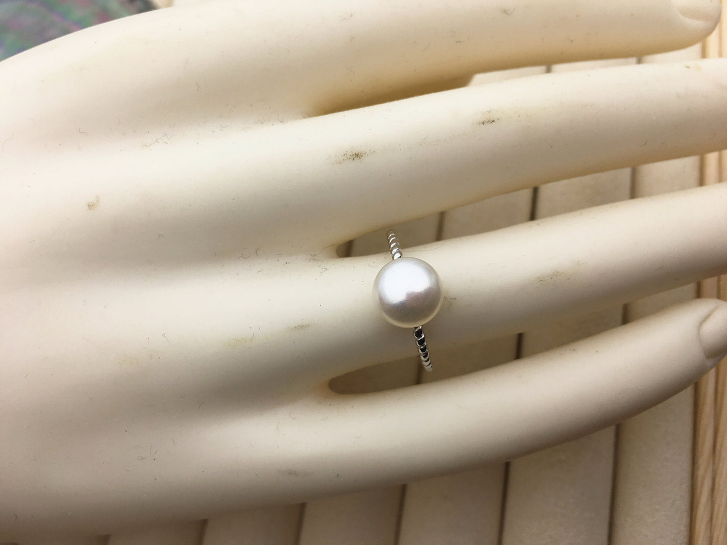 AAA single white button round Pearl Twist Sterling silver ring,wedding rings for women,sterling silver 925 open ring jewellery,R1-059