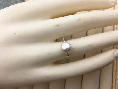 AAA single white button round Pearl Twist Sterling silver ring,wedding rings for women,sterling silver 925 open ring jewellery,R1-059