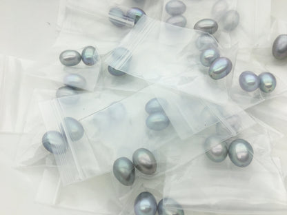 AAA 8.5-9.3mm Gray LONG rice freshwater pearls,tear drop pearl,dangle pearl earrings,white rice pearls, custom hole,LR9-3A-14