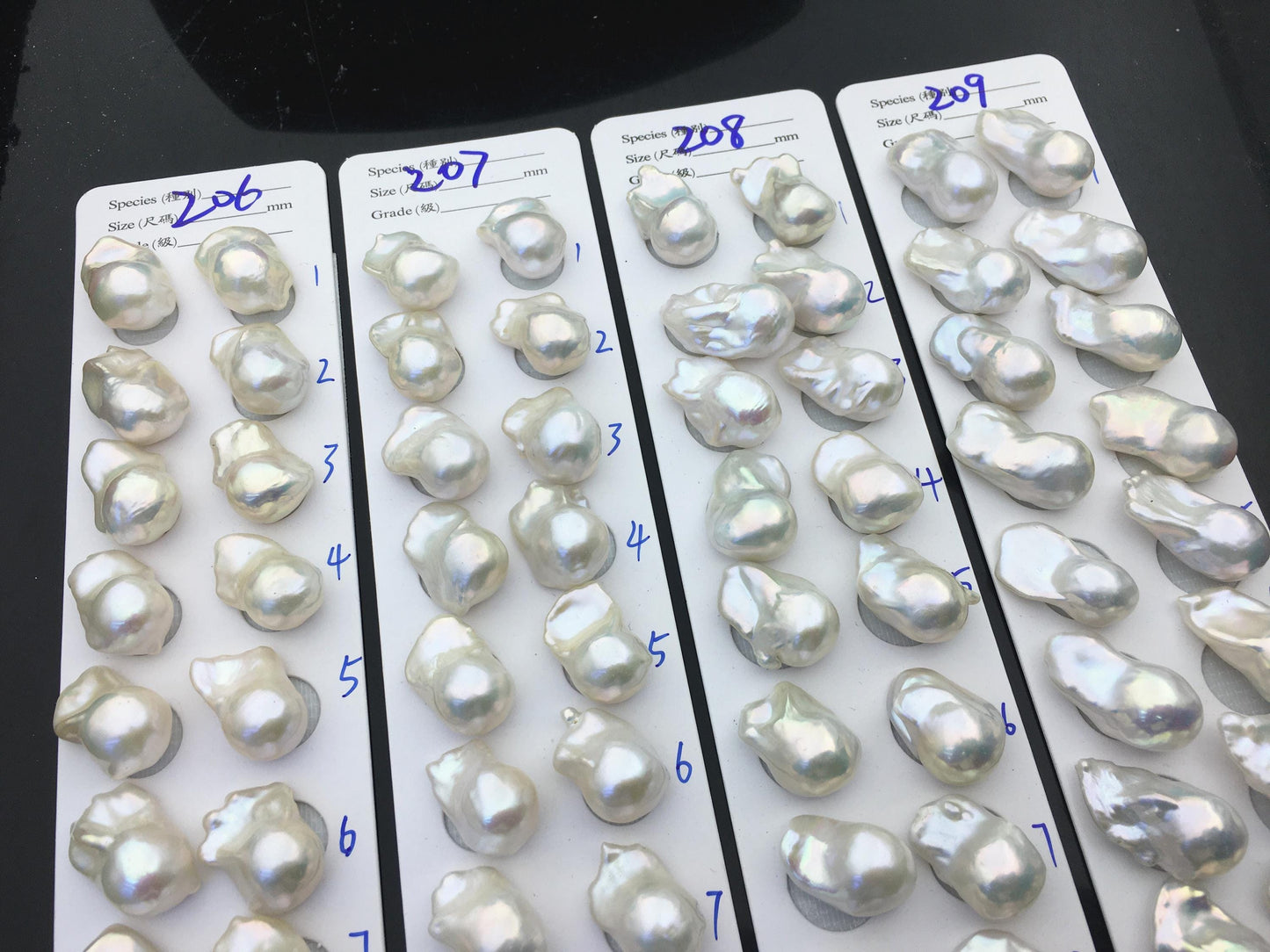 AAA 13-15x18-22mm White Flame ball Pearl Pairs - large Baroque freshwater pearl pairs,top half hole,FL15-3A-8-79