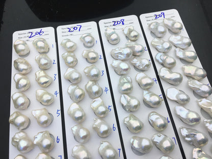 AAA 13-15x18-22mm White Flame ball Pearl Pairs - large Baroque freshwater pearl pairs,top half hole,FL15-3A-8-79