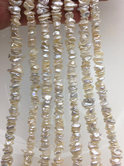 AAA/AA+ 6-7mm White Keshi Freshwater pearls,Center drilled,ZS-128-14