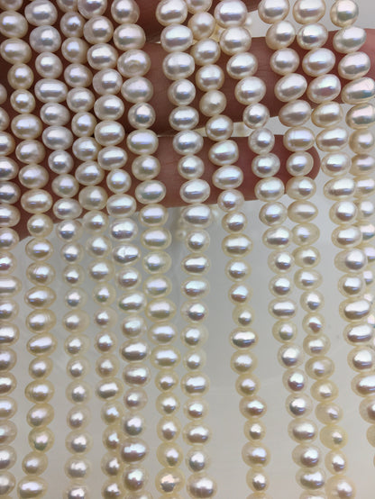 AAA- 5-6mm white potato freshwater pearls bead strand supply from China,loose pearl string wholesale in bulk,CR5-2A-3