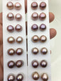 2 pairs AAA 10-11mm purple rice freshwater pearls,half hole,LR10-T8
