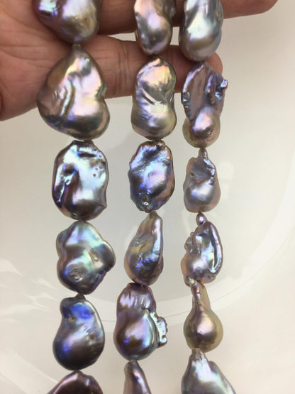 15.5'' AAA- 13-17mm Gray flame ball pearl,FL15-3A-7-3