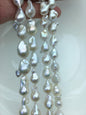15.5'' AAA 11-13mm White flame ball pearl,FL15-3A-7-36
