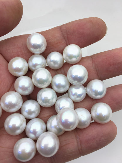 8pcs AA+ 12-13mm White Round edison freshwater pearl,no hole,RP12-T2