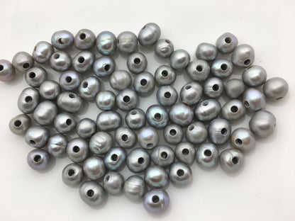 30pcs AA+ 7.3-8.3mm 2.2mm large hole gray potato pearls,cultured potato pearl,loose freshwater pearl, white pearl strand,30pcs,CR8-T2