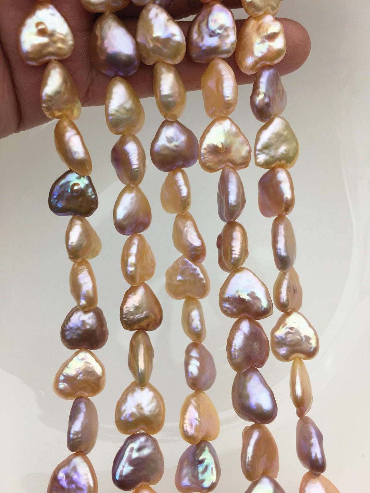 AAA 12-13mm Colorful Thick heart Freshwater Pearl,ZS-119-42