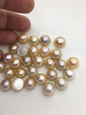 14pcs AAA 12-13mm Baroque Mabe Natural Light Orange Rainbow Freshwater Pearls,no hole,MB-T51