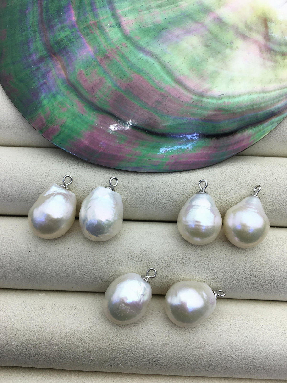 2 pairs AAA 12-13mm White baroque drop edison freshwater pearl Pair,ED11-3A-2-35