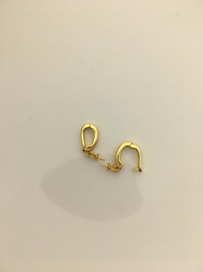 2pcs 6.5*13mm Cz zircon S925 gold sterling sliver pendant hook, for pendant,ASL-P-022
