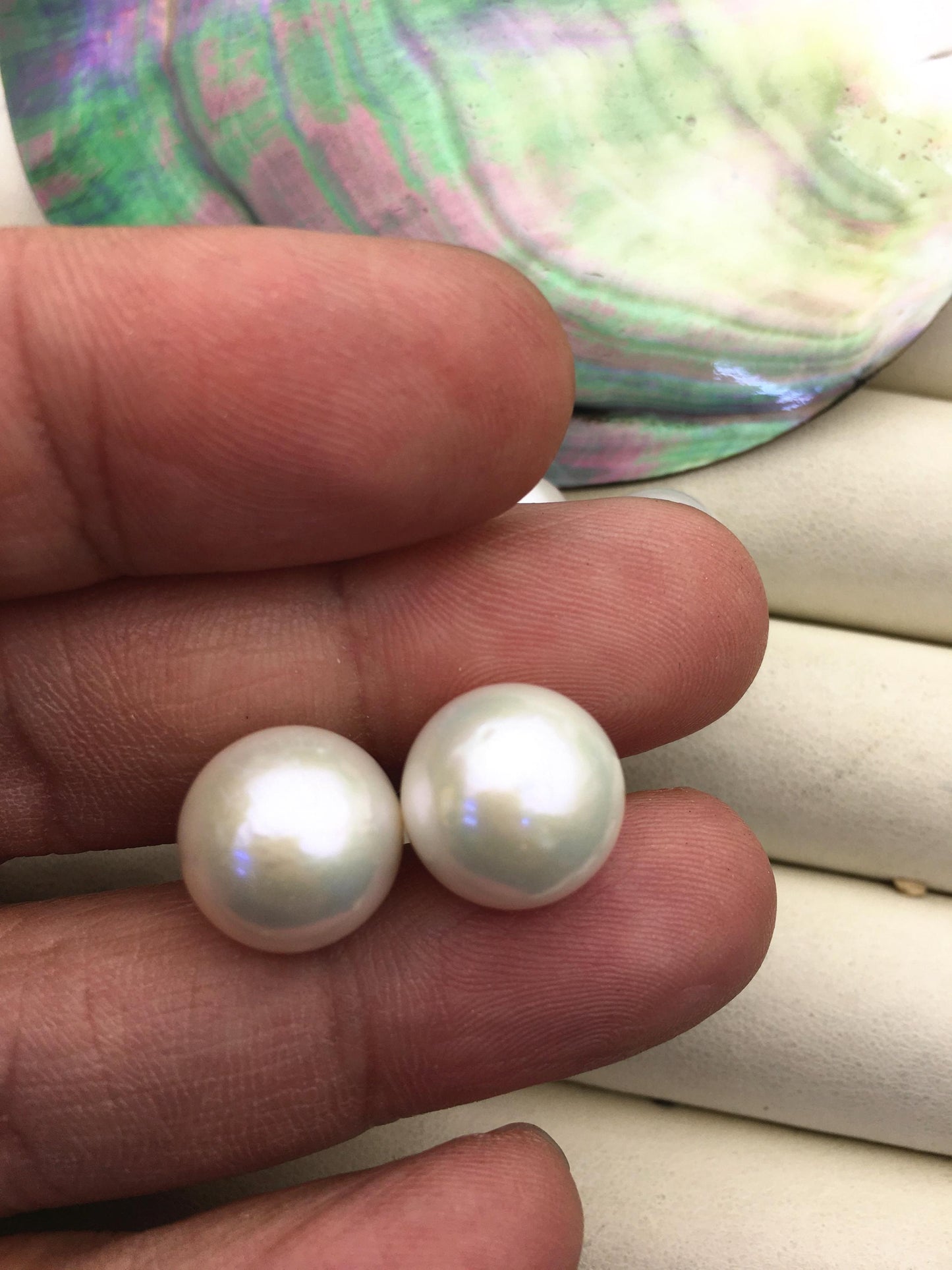 AA+ 12-13mm big white round edison pearl stud earrings,SE3-T9-27