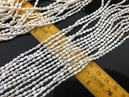 AA+ 3.2-3.7mm white nugget seed pearls,irregular nugget freshwater pearl strand,cheap price,pearl factory china,LM3-2A-7