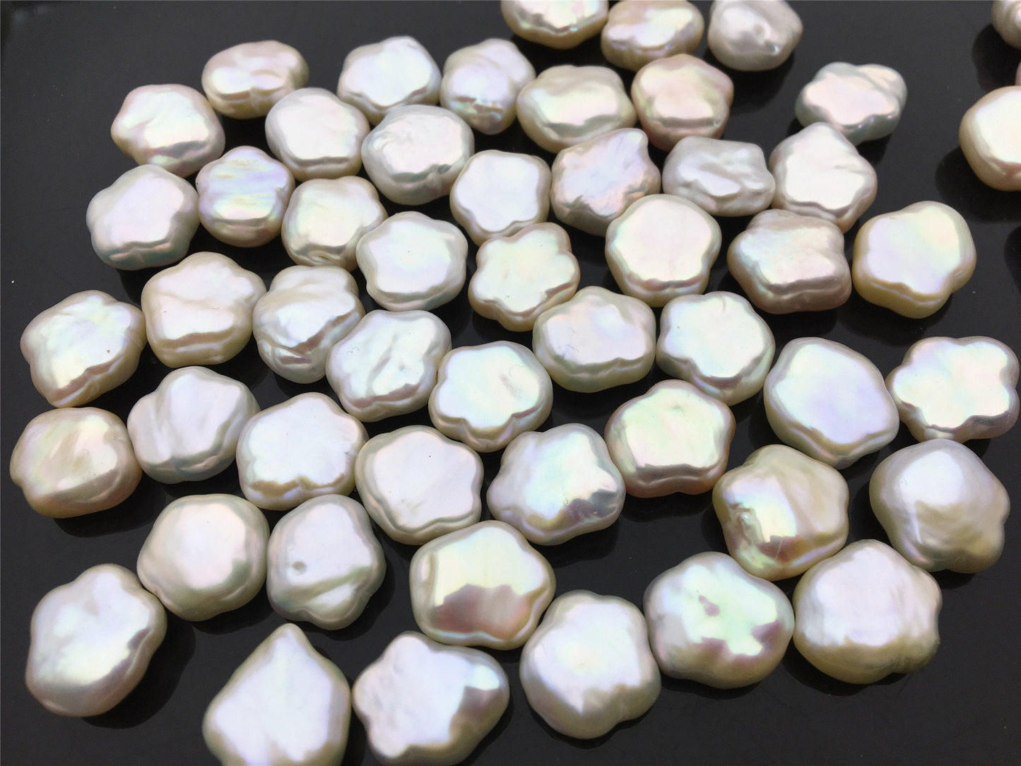 Rare!AAA 13-14mm Wite/Pink THICK Flower White Pearl,Freshwater pearl Butterfly, for your design,Cultured Pearls Maggie Designs,ZS-17-15