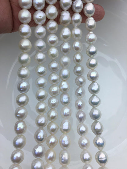 AA+ 8-10mm white baroque drop Edison Freshwater Pearl,ED10-2A-2-46