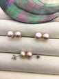 1 pair AAA 8.5-9mm Natural Rainbow Pearl Stud Earrings,pearl earrings,S925 Sterling Silver,Wedding,classic pearl studs,SE1-T21
