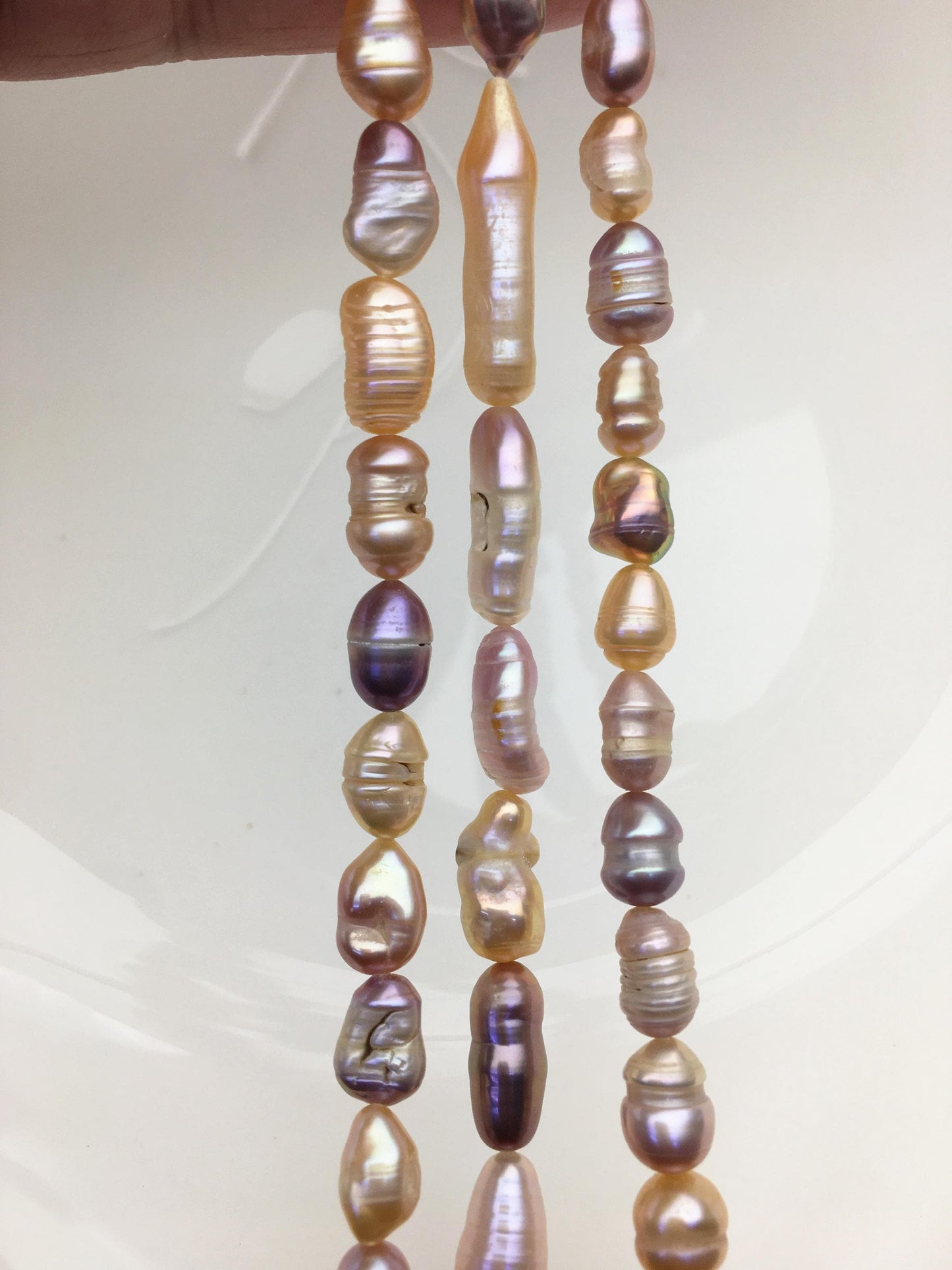 3 strands AA 5-8mm natural pink purple baroque Freshwater Pearl,DIY Loose Freshwater Pearl,ZS-200-T2