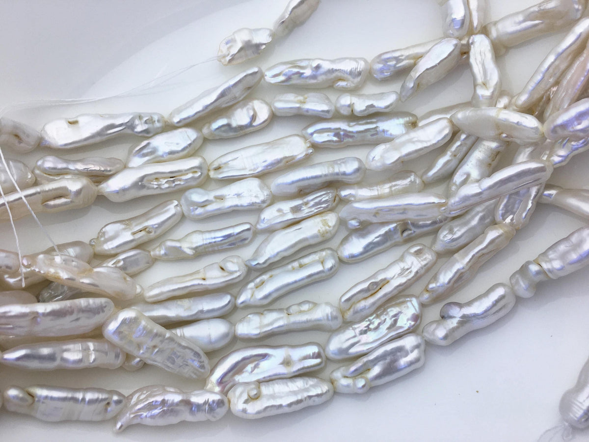 A+ 8-10mm white Thick Keshi Biwa Pearl Necklace,ZS-200-120-3