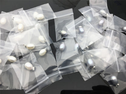 AAA 10x12.5-15mm White/Gray LONG oval pearl pendant necklace,Select Pearl Color - Rice Pearl necklace - NC1-017
