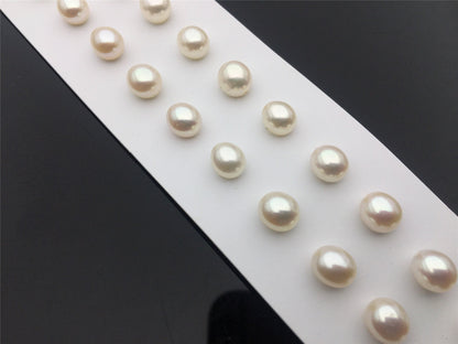 2 pairs AAA 6.3-7mm white rice freshwater pearls pairs,oval pearl earrings,tear drop pearl earrings,for dangle pearl earrings,LR6-3A-9