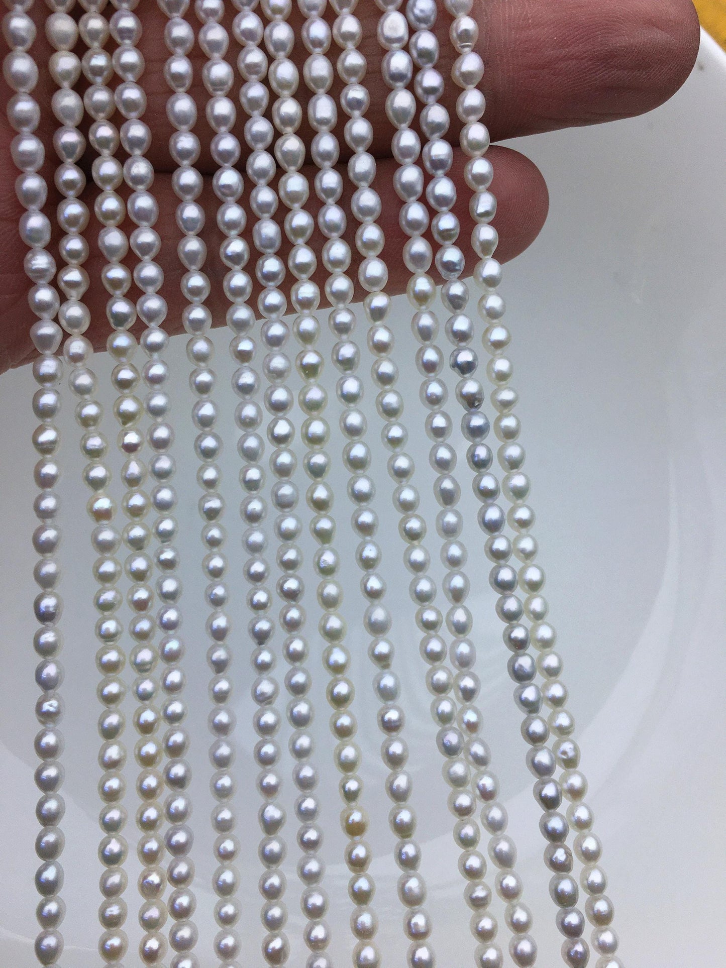 AAA 3-3.5x3.5-4mm white oval pearls,full strand,oval loose pearl beads,diy pearl,genuine pearl,Cultured pearl,diy pearl beads,LR3-3A-31