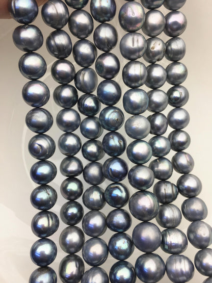 16.5'' 11.5-12.5mm Blue gray big potato freshwater pearls,CR12-T1