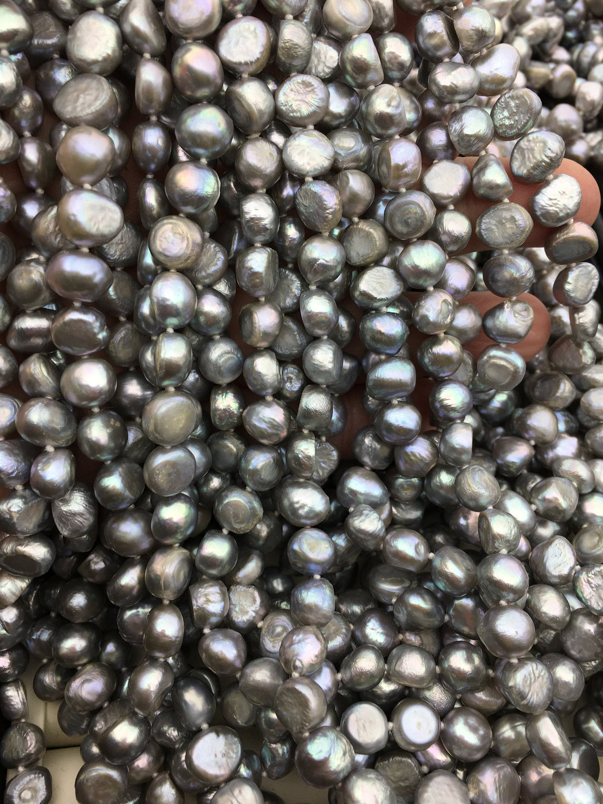 68 inches AA 9mm gray nugget pearl Necklace,NPN1-150