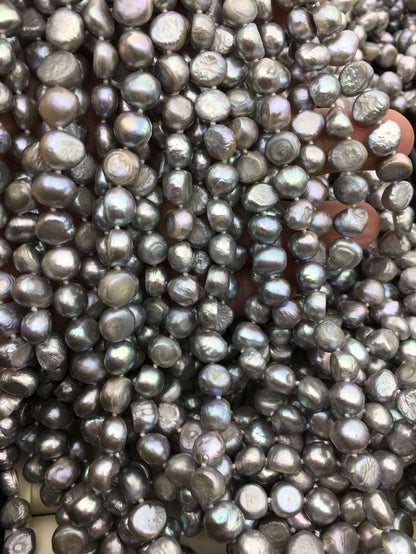 68 inches AA 9mm gray nugget pearl Necklace,NPN1-150