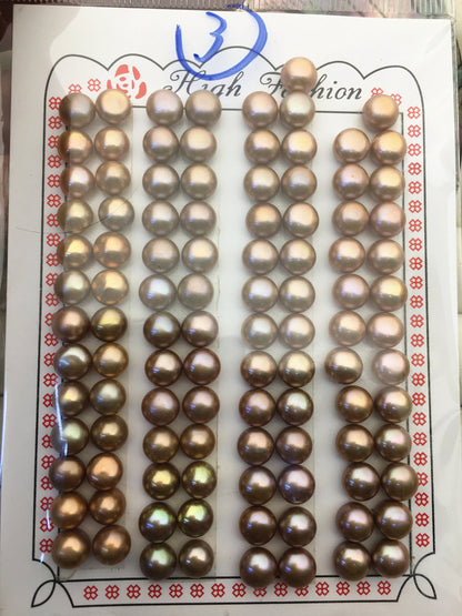 52pairs AAA 6.5-7mm Brown Button Round pearls pairs,for design for stud earrings,BTN6-T2