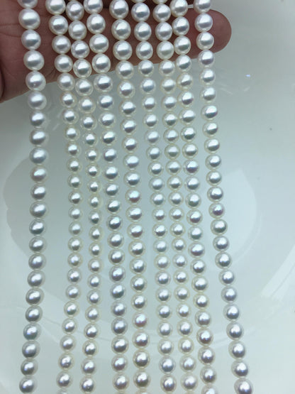 AAA 5.5-6mm white round freshwater pearls,RP5-3A-7