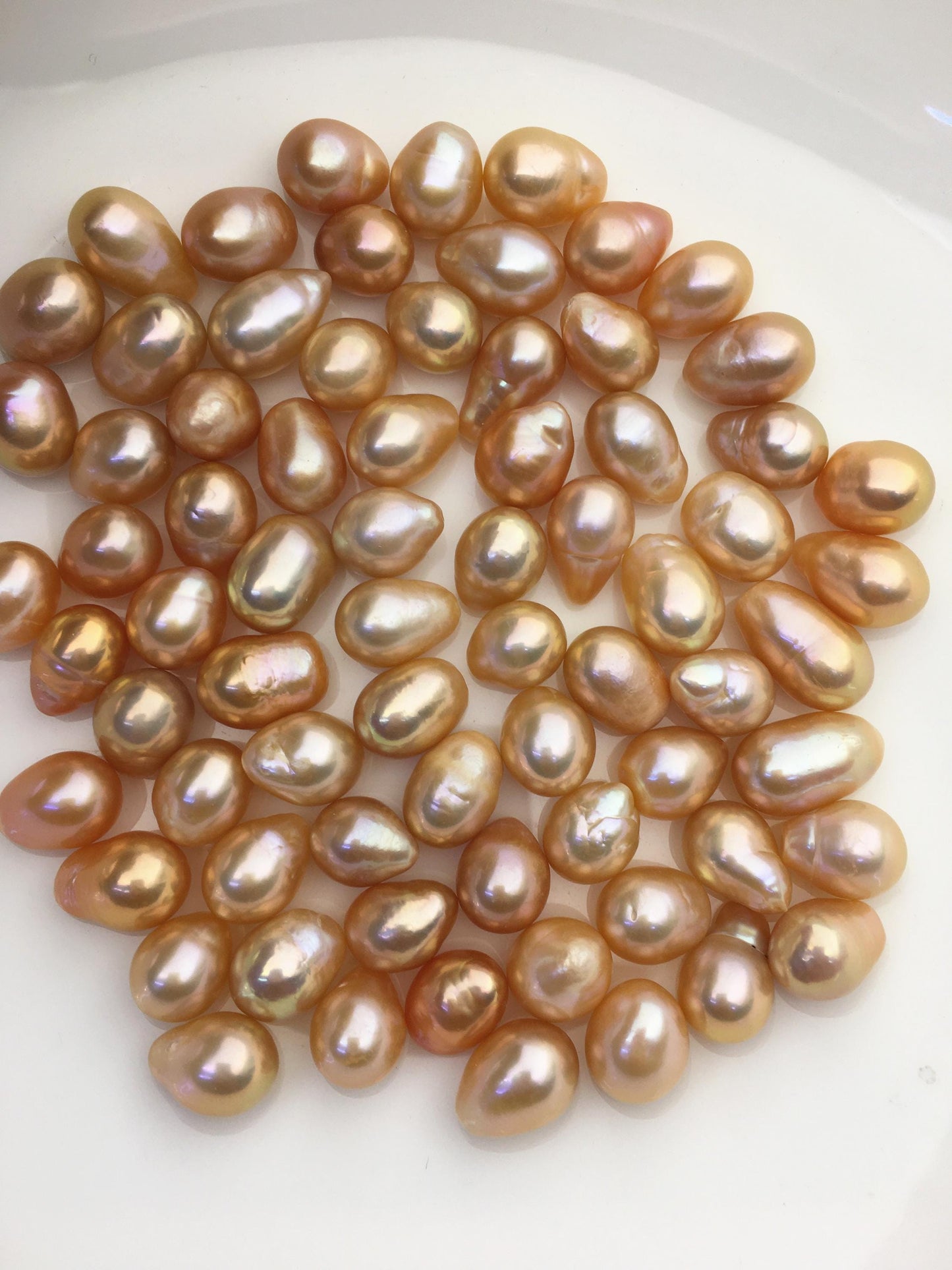 9pcs AAA/AA+ 10-11mm orange long rice Edison Freshwater Pearl,no hole,ED10-3A-2-34