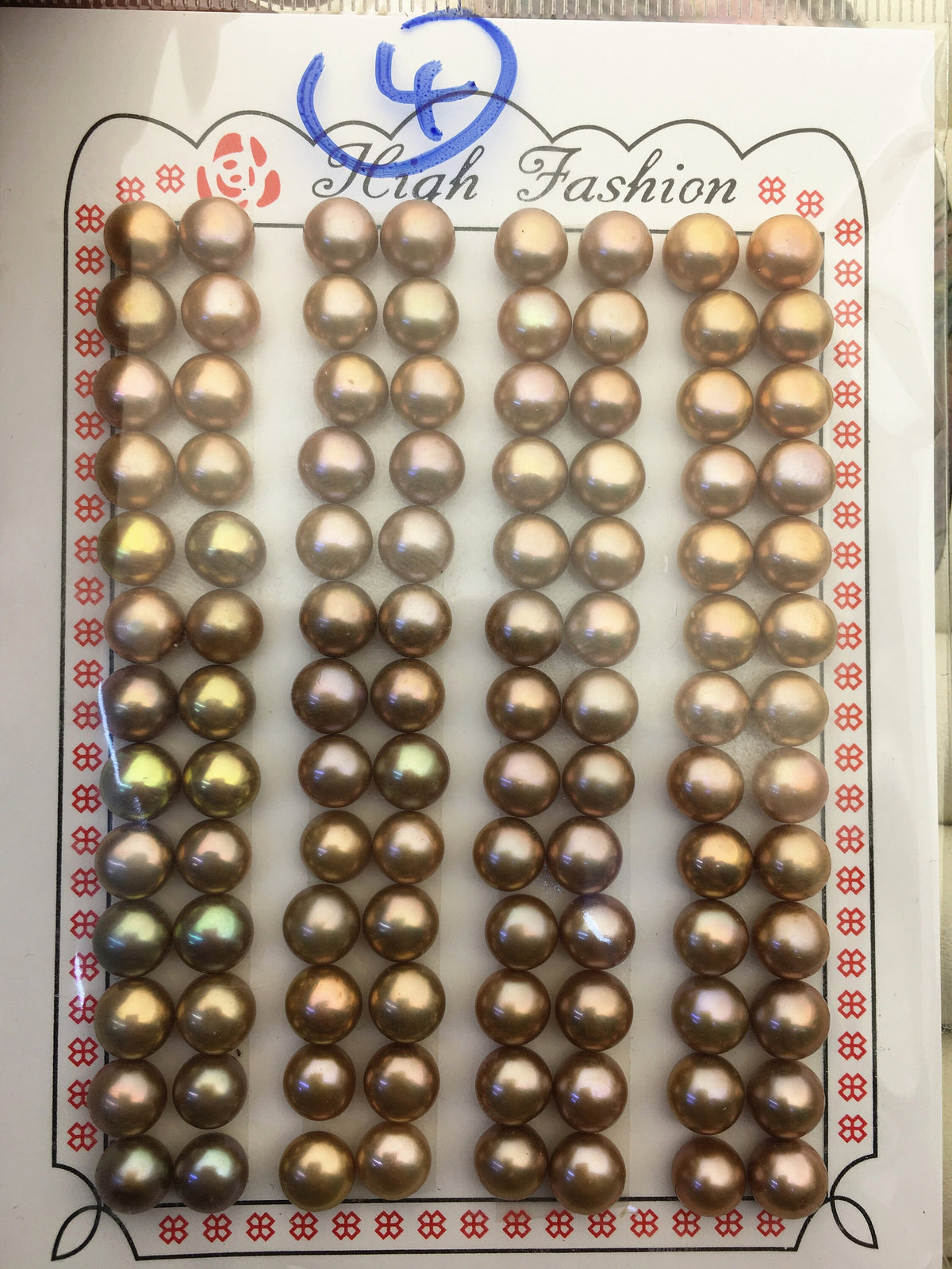 52pairs AAA 6.5-7mm Brown Button Round pearls pairs,for design for stud earrings,BTN6-T2