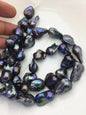 15.5'' AAA 13-18mm Black Rainbow flame ball pearl,FL15-3A-7-27