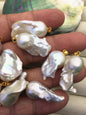 5pcs AAA 14-19mm Big White baroque pearl pendant necklace,S925 Sterling silver pendant,NC1-041-20