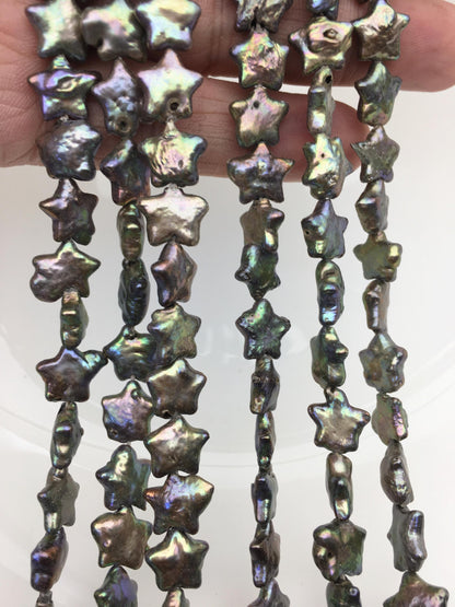 A 10-11mm black Five-pointed star Pearl,Freshwater pearl Star, for your design,Cultured Pearls,ZS-103-38