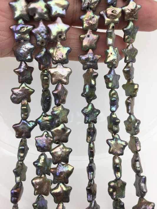 A 10-11mm black Five-pointed star Pearl,Freshwater pearl Star, for your design,Cultured Pearls,ZS-103-38