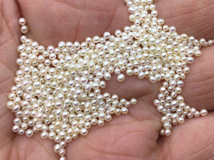 10pcs AAA 1.5-1.8mm white near round freshwater seed pearls,no hole,Cultured pearl,diy pearl beads,Happiness,birthday,RP1-3A-8
