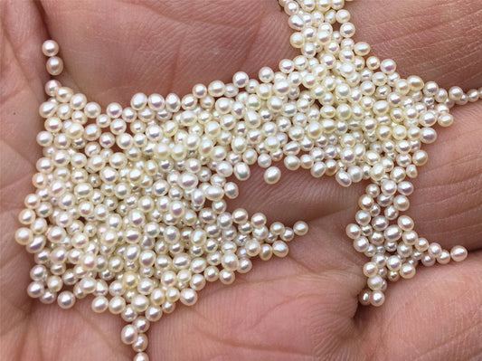 10pcs AAA 1.5-1.8mm white near round freshwater seed pearls,no hole,Cultured pearl,diy pearl beads,Happiness,birthday,RP1-3A-8