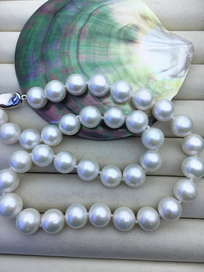 17.5 inches AA+ 11-13mm white round freshwater Pearl necklace,genuine freshwater Pearl necklace, Natural Pearl Necklace,NPN1-068