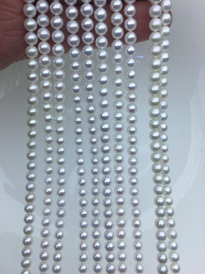 AAA 4.5-5mm white near round freshwater pearls,4mm seed pearl,white round pearl,pearl wholesale,RP4-3AY-Gj-4