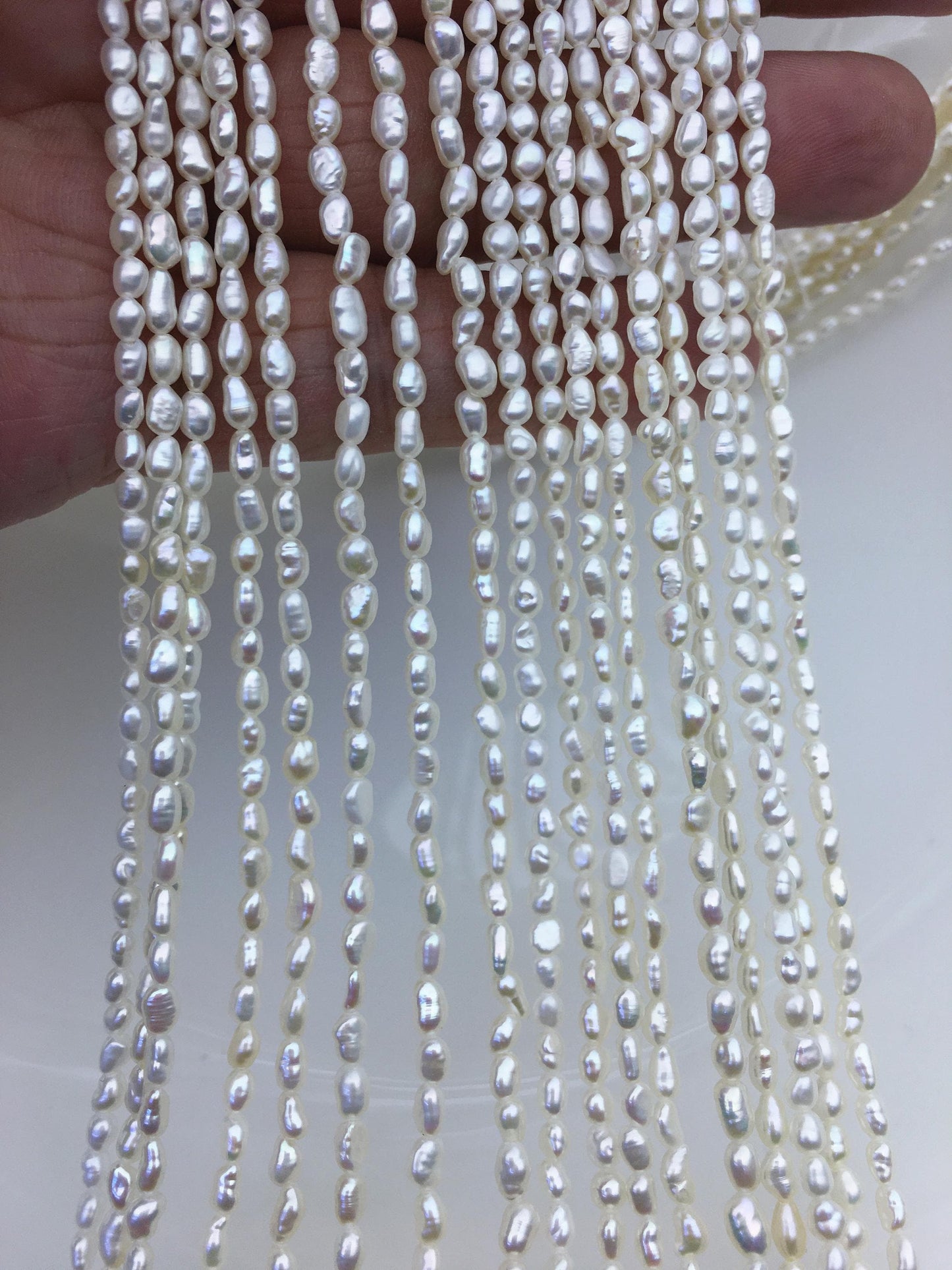 AAA 3-3.3mm Tiny white nugget freshwater pearls,irregular nugget freshwater pearl strand,LM3-3A-5