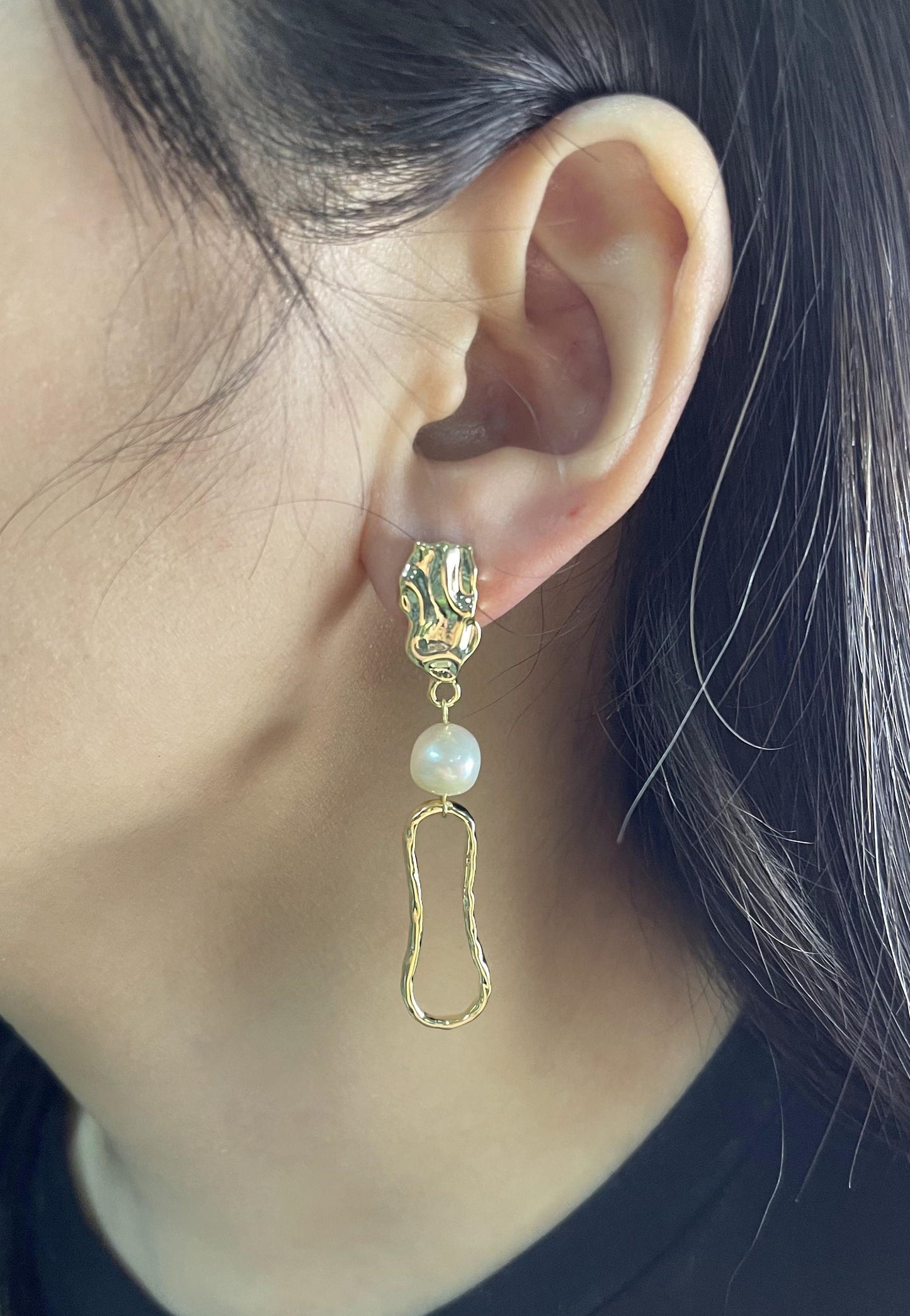 Fashion White baroque pearl stud earrings,earring with white baroque Natural Pearl,SE3-121-18