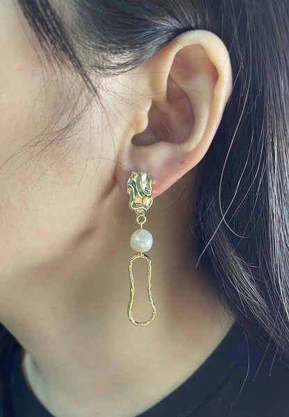 Fashion White baroque pearl stud earrings,earring with white baroque Natural Pearl,SE3-121-18