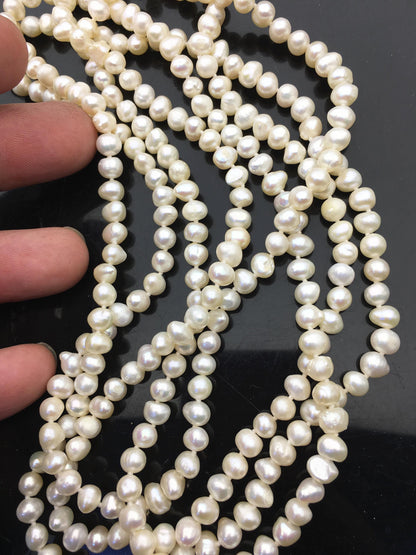 60'' AA+ 5-5.5mm white potato pearl Necklace,Wedding Necklace,NPN1-070