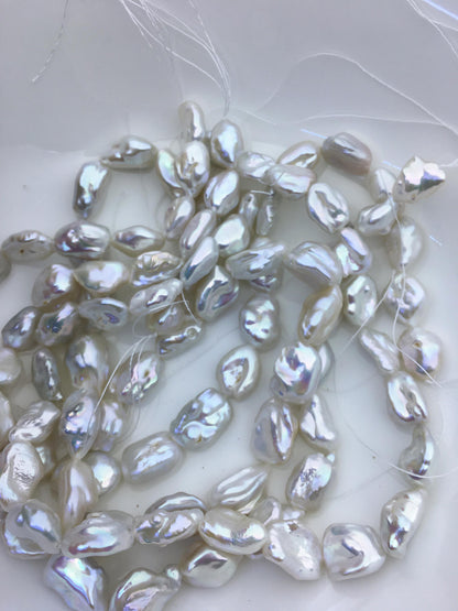AA+ 11-13mm White keshi Freshwater Pearl Necklace,ZS-200-79