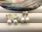 AAA 9mm White rice pearl cz stud earrings,S925 Sterling Sliver pearl earrings,pearl for women for girl,SE3-018
