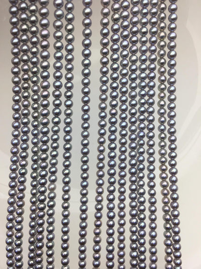 AAA 3-3.5mm Gray round freshwater pearls,RP3-T4