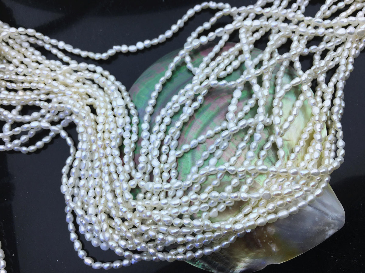 AAA 3-3.3mm Tiny white nugget freshwater pearls,irregular nugget freshwater pearl strand,LM3-3A-5